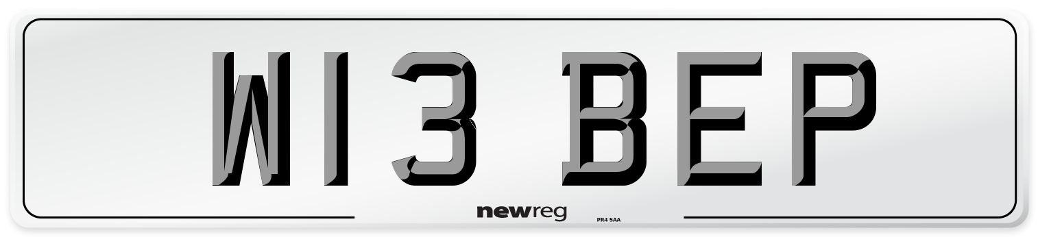W13 BEP Number Plate from New Reg